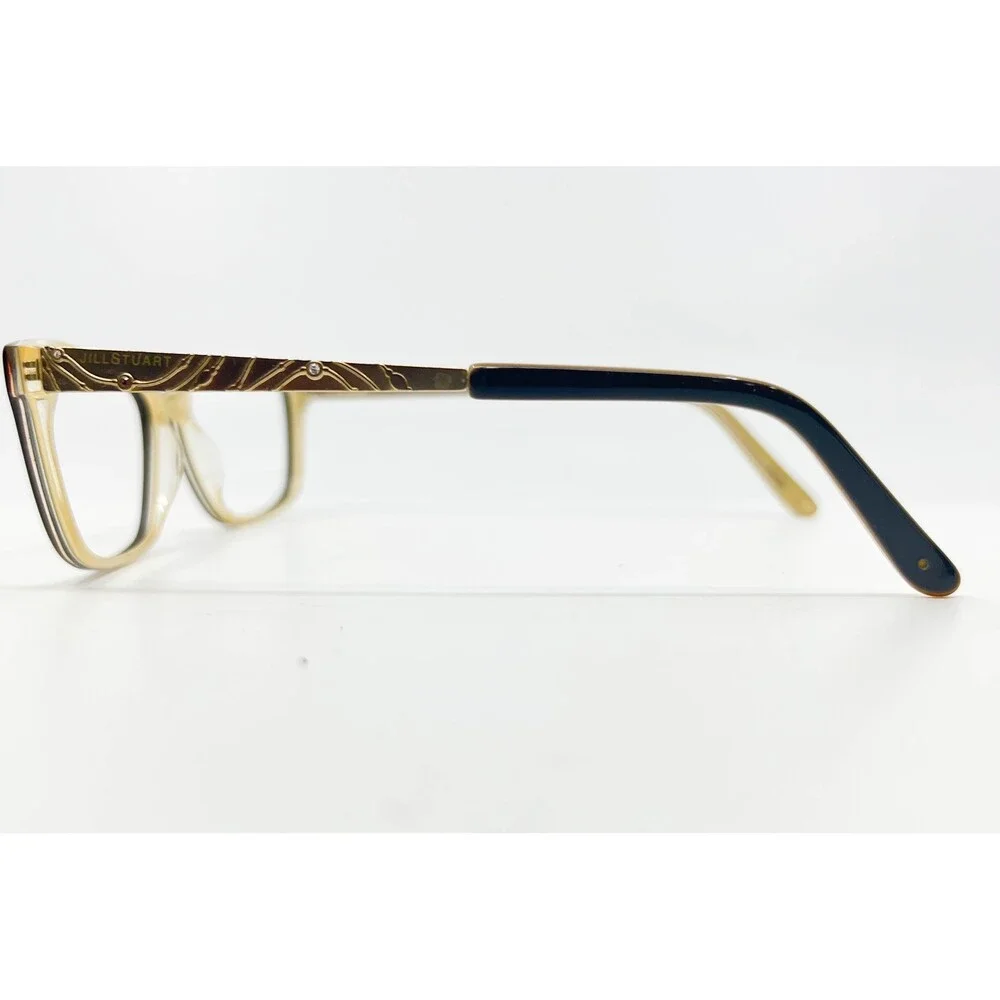 Jill Stuart Eyeglasses Women Black Gold JS 320-2 Cat Eye Frames 53-14-135